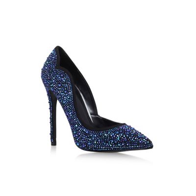 Blue 'Glassy' high heel court shoe